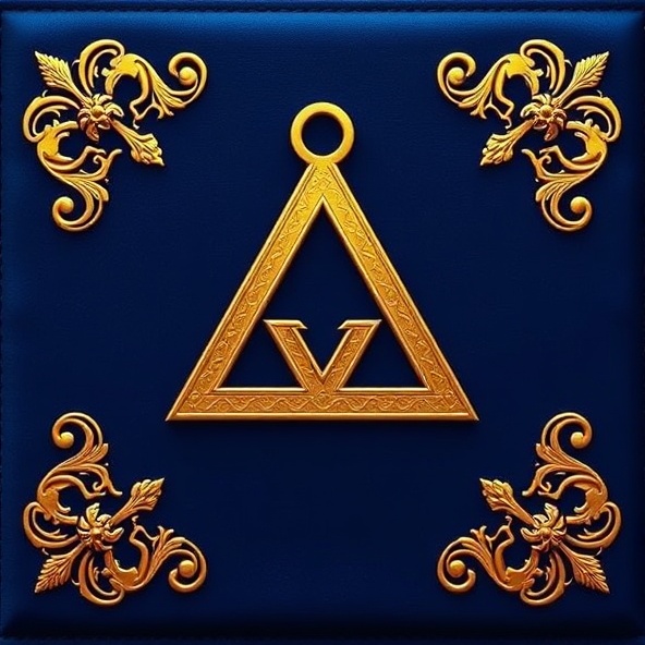 Triple Tau symbol - three equal-armed crosses arranged in a triangle, golden sacred Royal Arch Masonic symbol