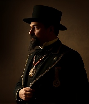 Portrait of distinguished Odd Fellow member and community leader