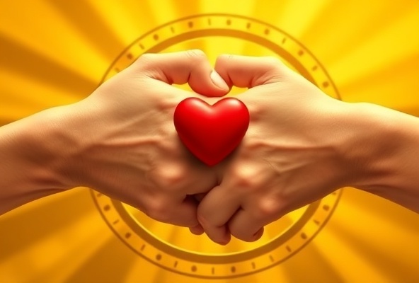 Interlocking hands and hearts representing universal brotherhood and compassion