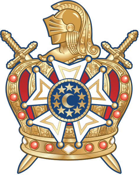DeMolay International emblem and logo with red cross and sword symbolism