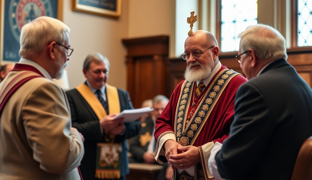 Worshipful Master managing lodge governance and administrative responsibilities