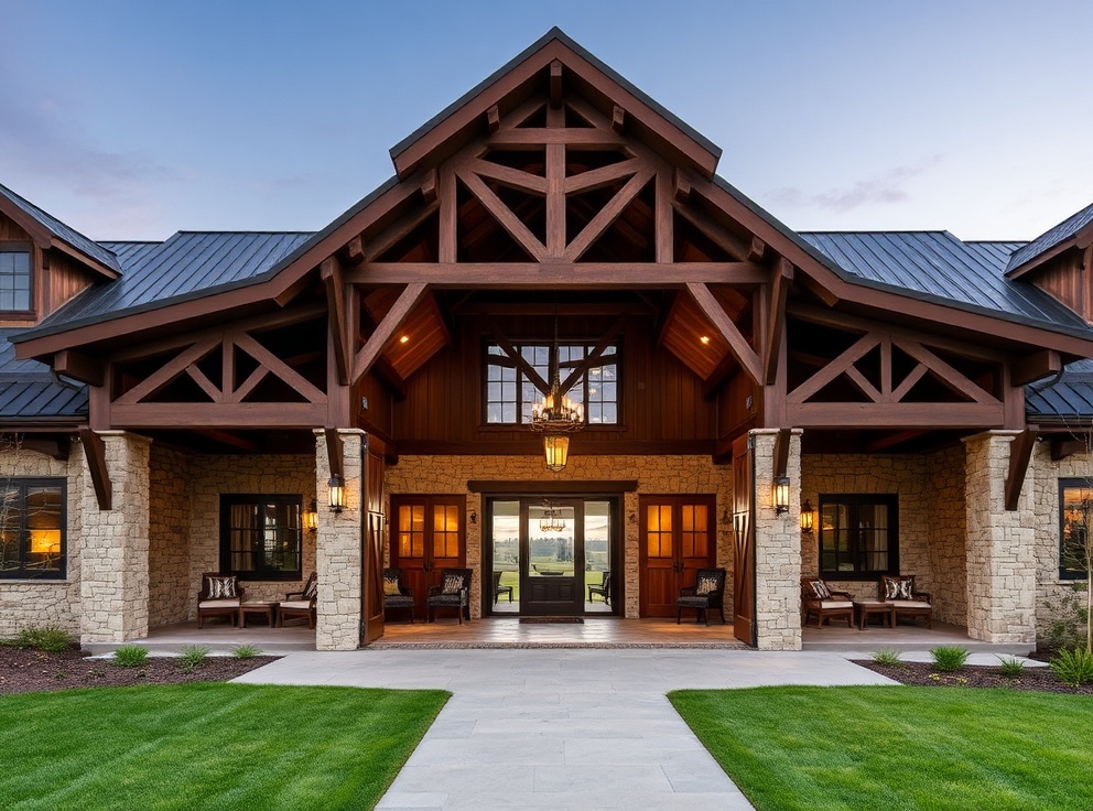 Luxury barndominium with rustic charm