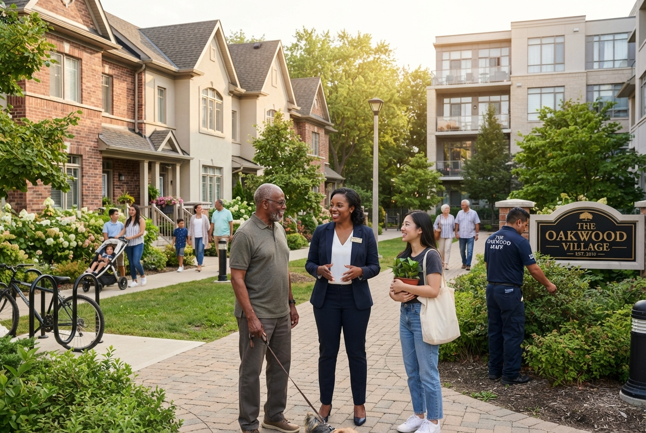Diverse residential community with property professionals
