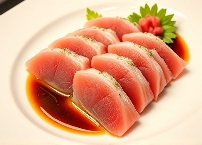 Fresh raw tuna sashimi