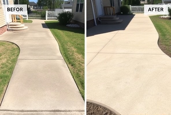 Sidewalk after cleaning - spotless