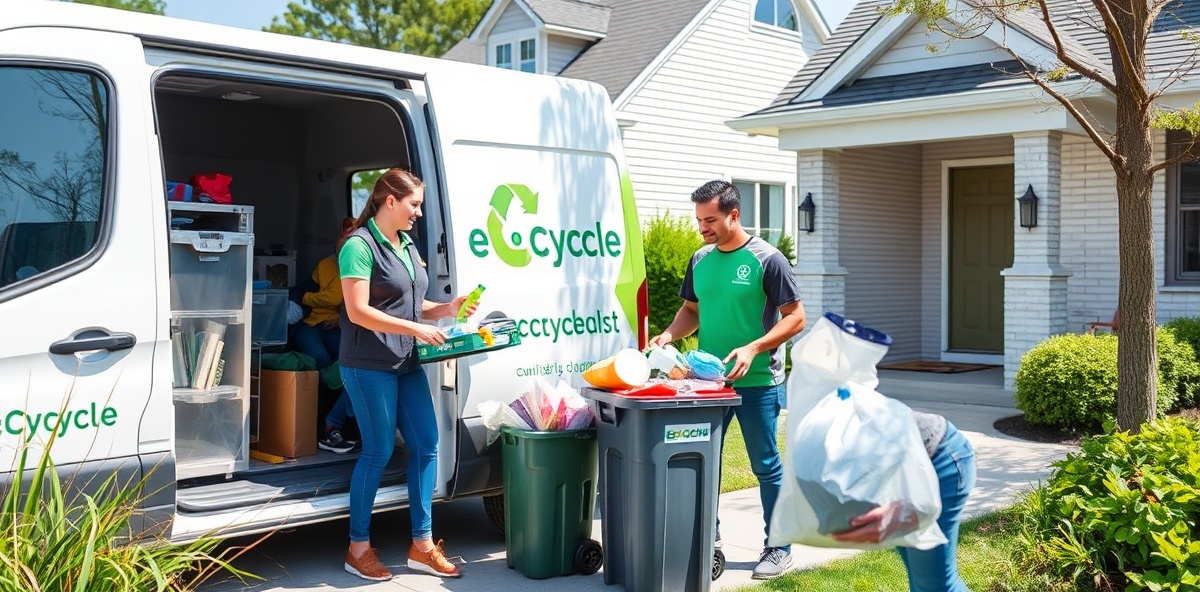 EcoCycle team collecting recyclables from a home