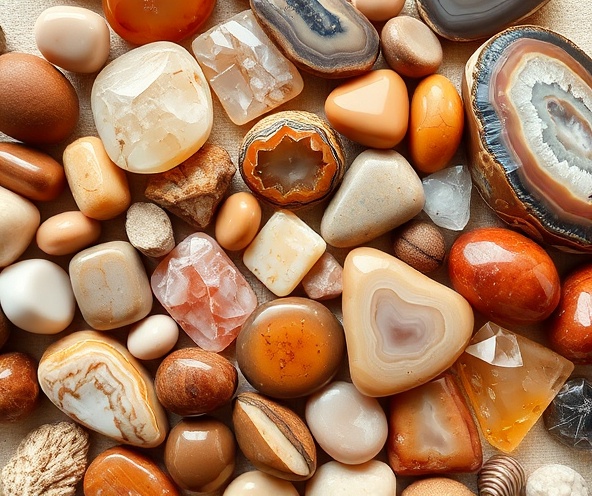 Mixed minerals and stones collection