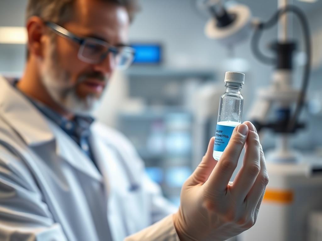 A close up shot of a laboratory setting, focusing on