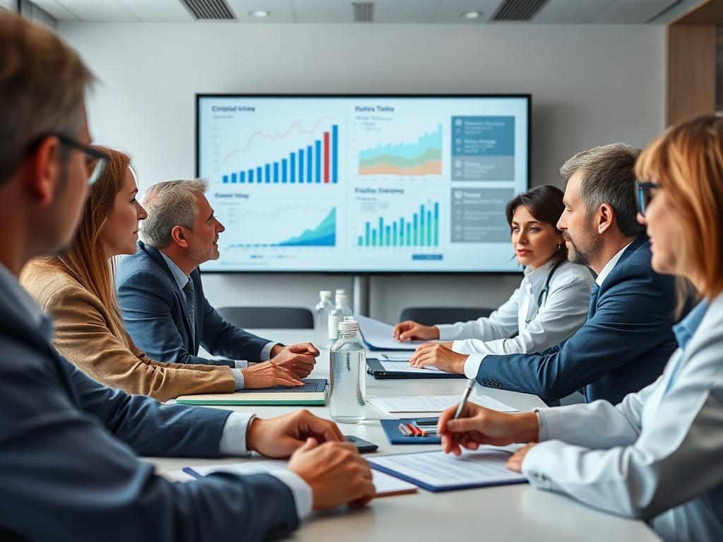 A high resolution close up of a clinical trial meeting