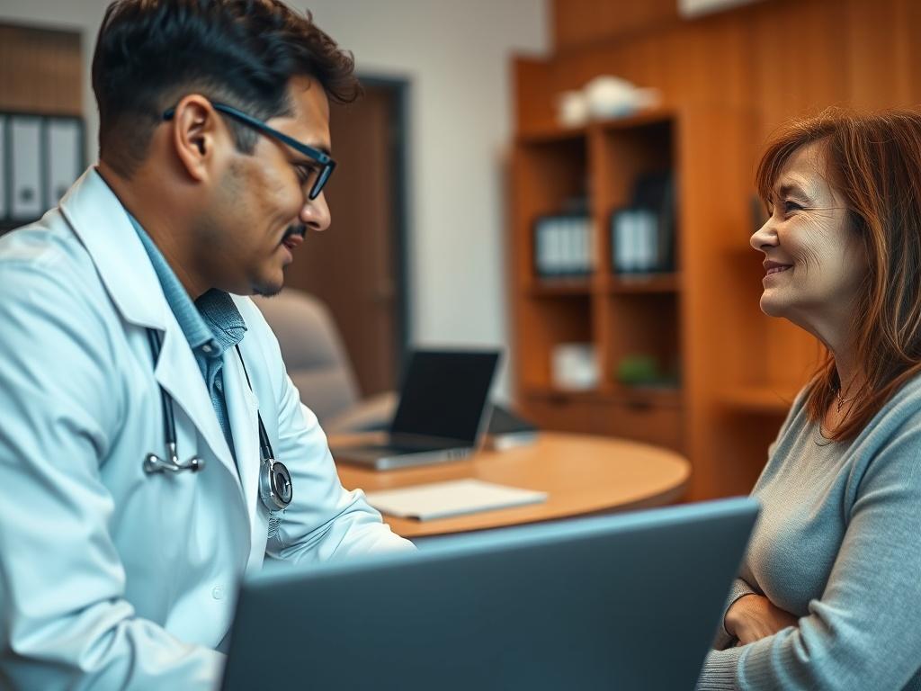 A close up shot of a healthcare professional engaging in