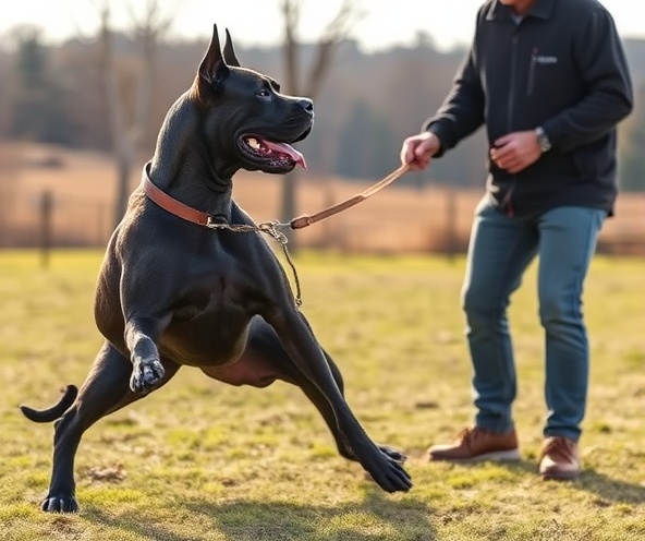 Cane Corso working with professional handler