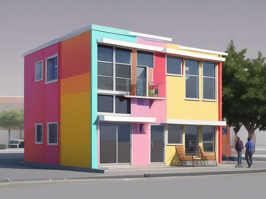 A realistic depiction of a modest yet welcoming emergency housing