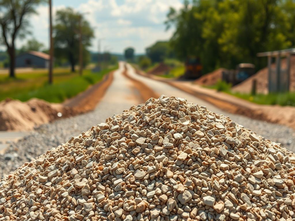 A high resolution showcasing a pile of high quality gravel