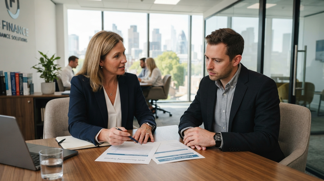 Professional advisor consulting about debt restructuring