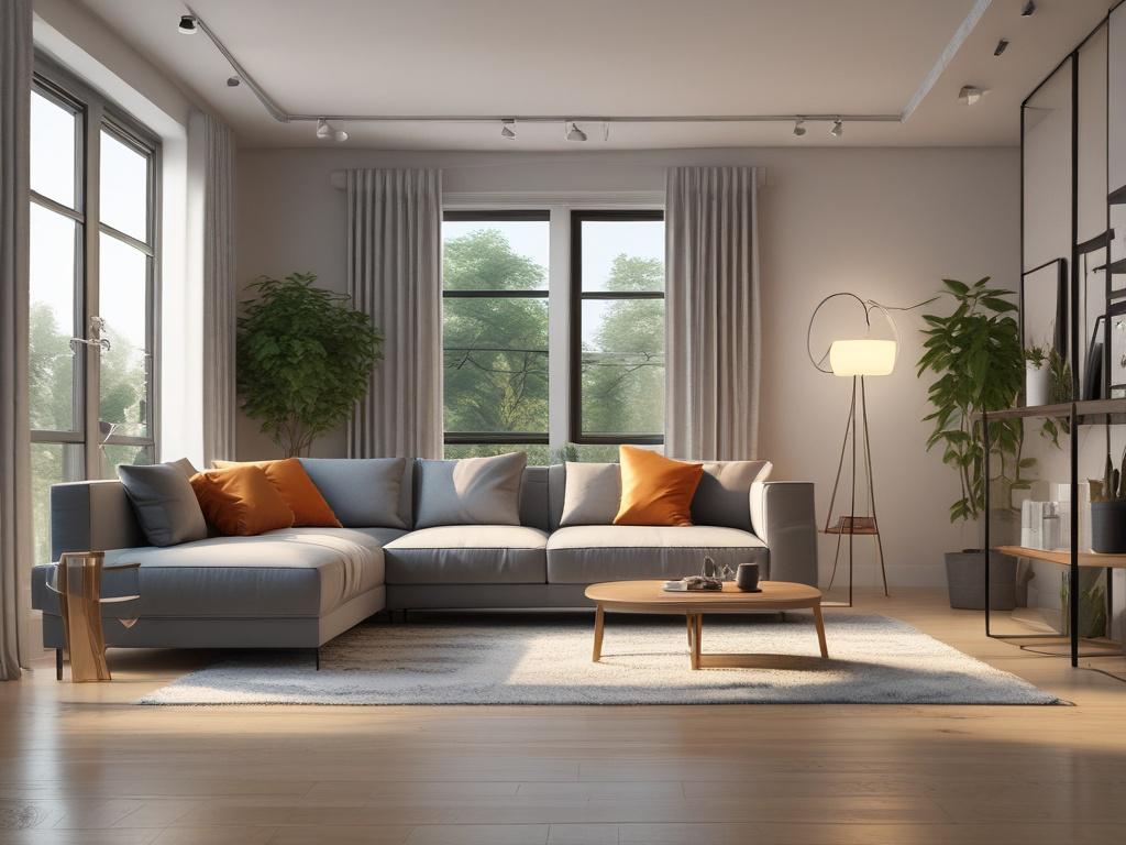 A close up shot of a modern, stylish apartment interior,