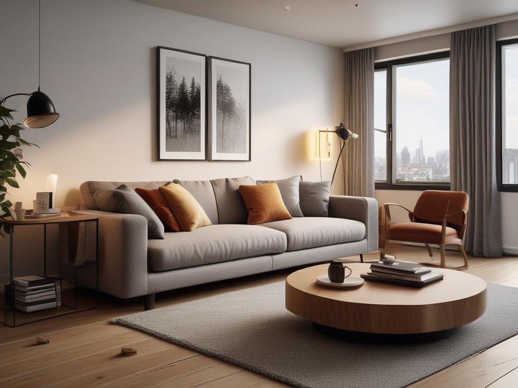 A close up shot of a modern, stylish apartment interior,