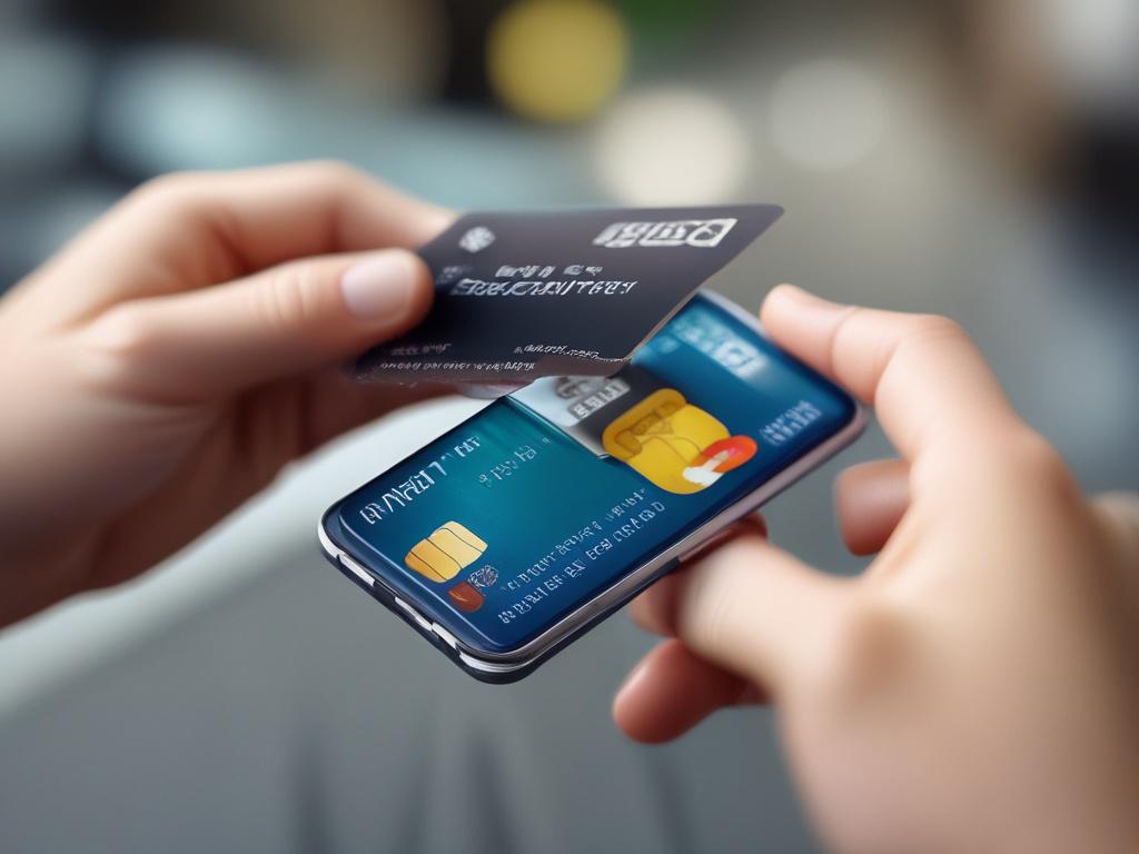 A close up shot of a hand holding a credit