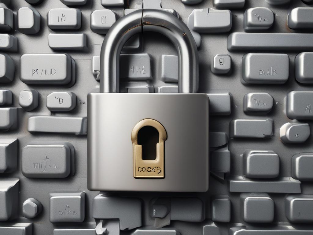A close-up shot of a secure padlock symbolizing data protection, rendered in hyper-realistic style with a focus on the padlock. The background should be simple and unobtrusive, emphasizing the padlock as the main subject. The colors should harmonize with rgb(50, 170, 39), creating a sense of security and trust.