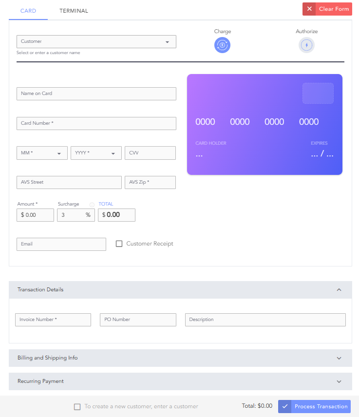 Virtual payment terminal for merchants