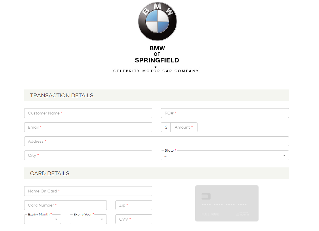 Custom payment page for merchant