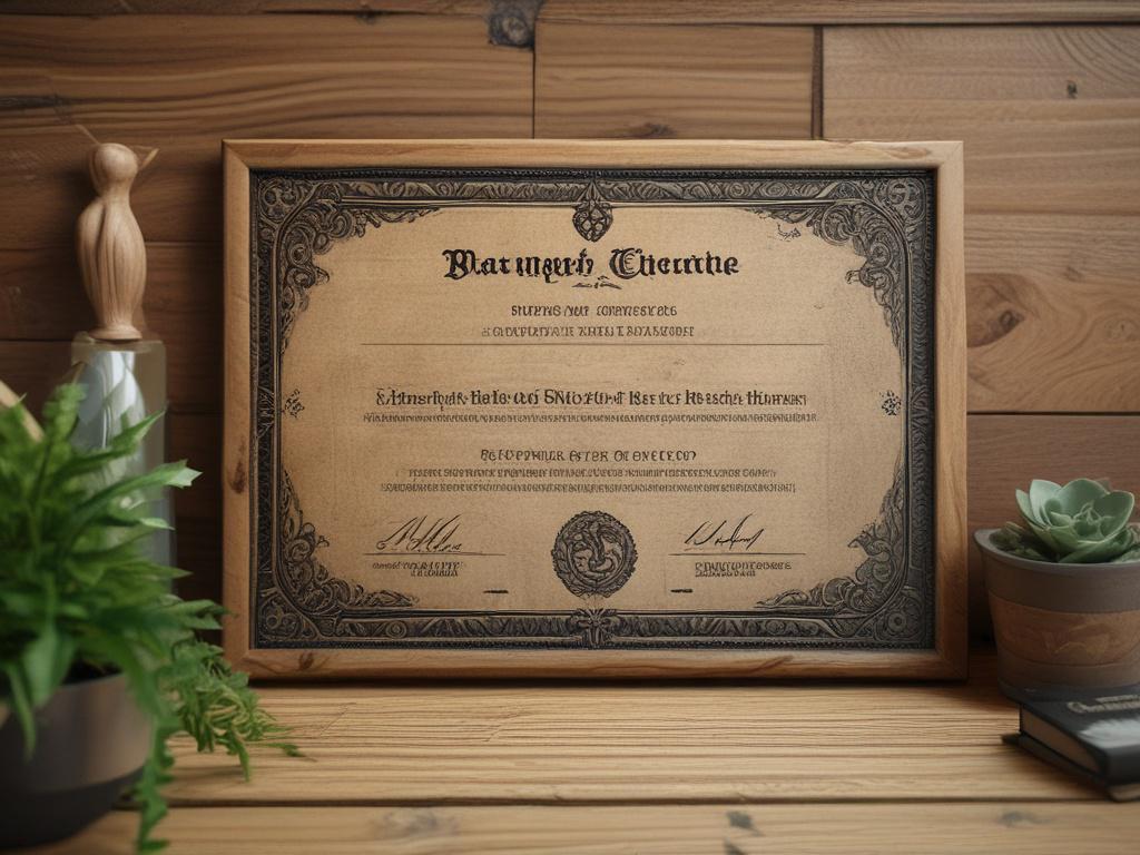 A realistic high resolution image depicting a carbon credit certificate