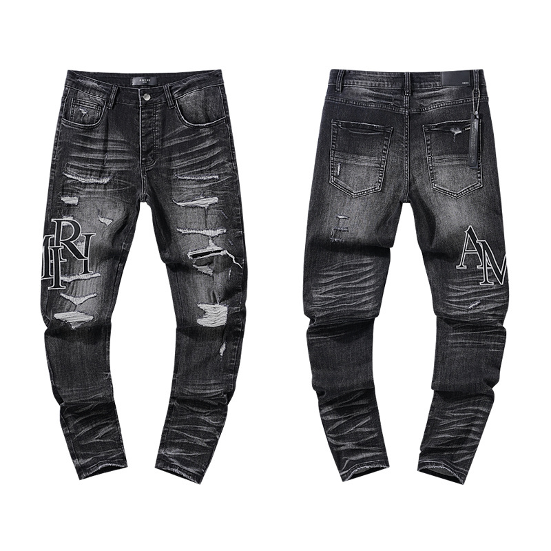 Amiri Black Distressed Jeans – premium QC stock at SoleLow