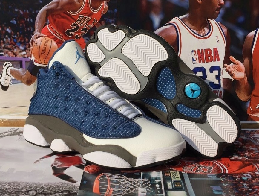 Air Jordan 13 Retro Flint 414571-261 French Blue University Blue Flint Grey White – alternate angle at SoleLow