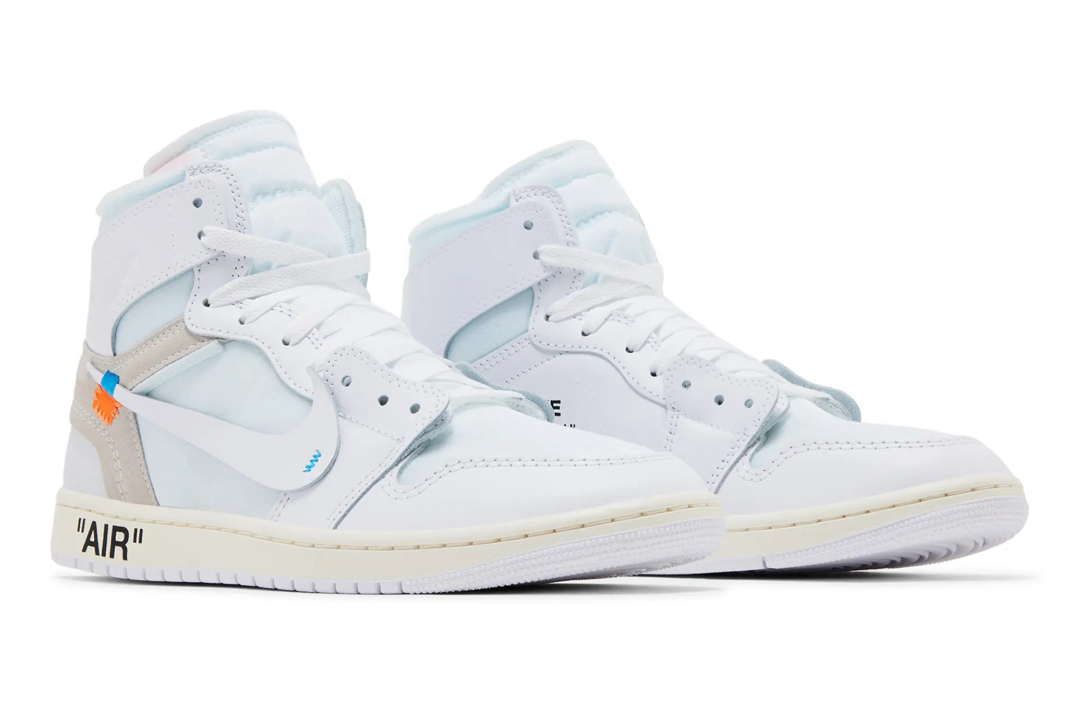 Virgil Abloh Archive x Air Jordan 1 High OG Alaska detailed view – premium QC stock at SoleLow