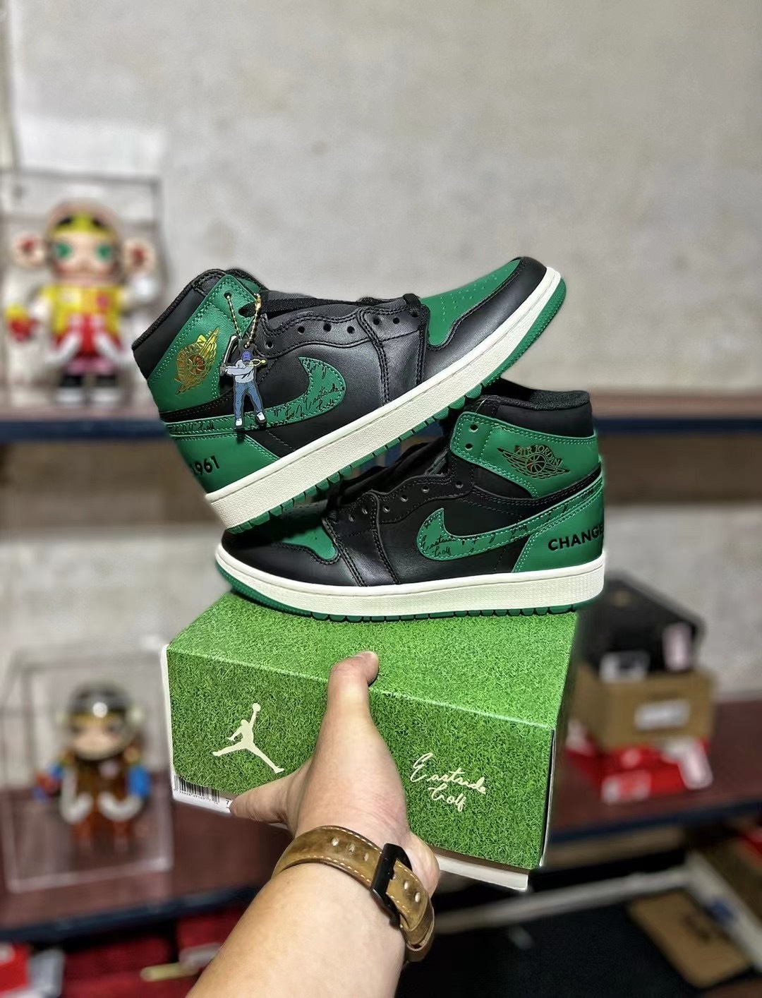 Eastside Golf x Air Jordan 1 High Golf 1961 Black Malachite Metallic Gold – premium QC stock at SoleLow