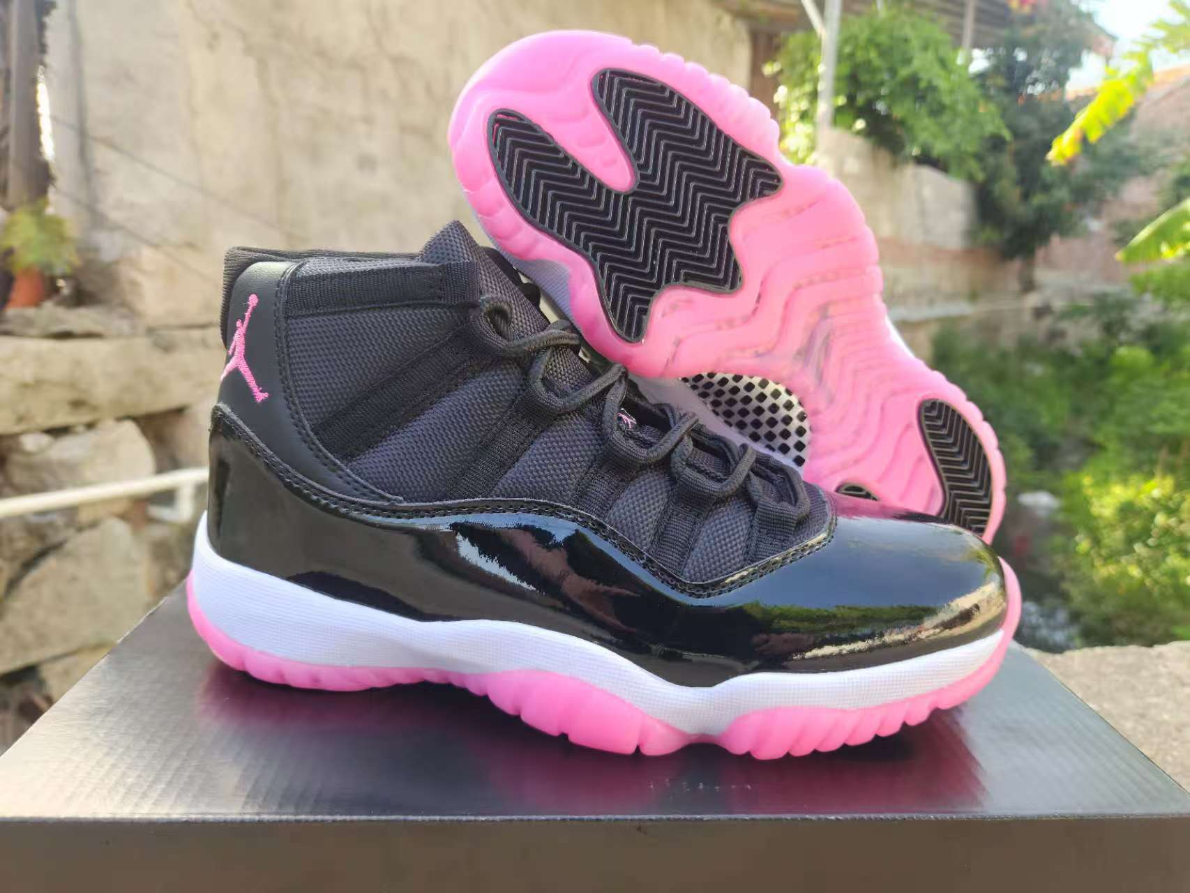 Air Jordan 11 Retro Pink Jam Custom Black Pink White – premium QC stock at SoleLow