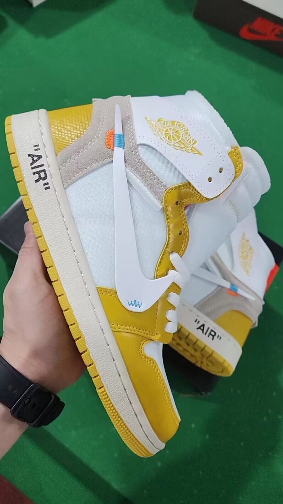 Off-White x Air Jordan 1 Retro High OG Canary Yellow White Canary Yellow Black – premium QC stock at SoleLow
