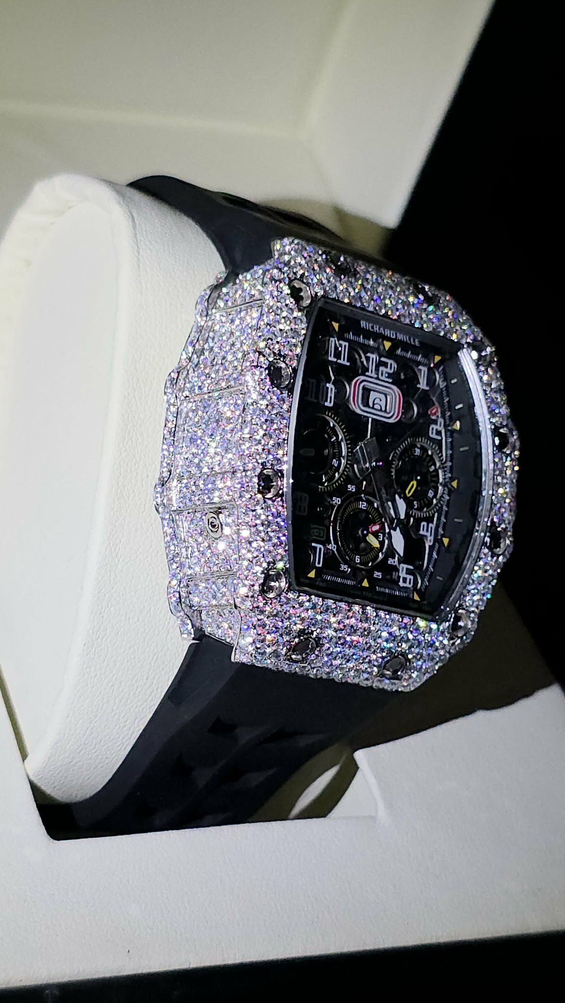 Richard Mille RM11 titanium watch with moissanite – premium luxury timepiece at SoleLow