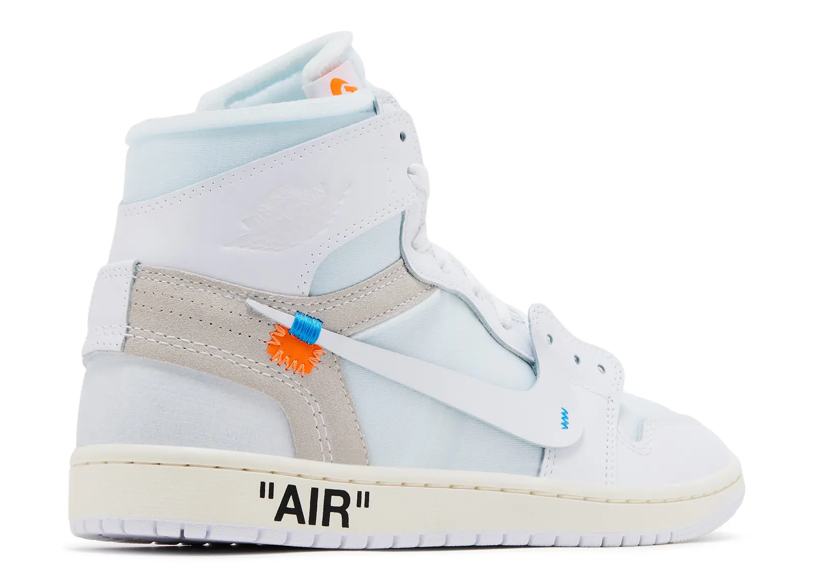 Virgil Abloh Archive x Air Jordan 1 High OG Alaska alternate angle – premium QC stock at SoleLow