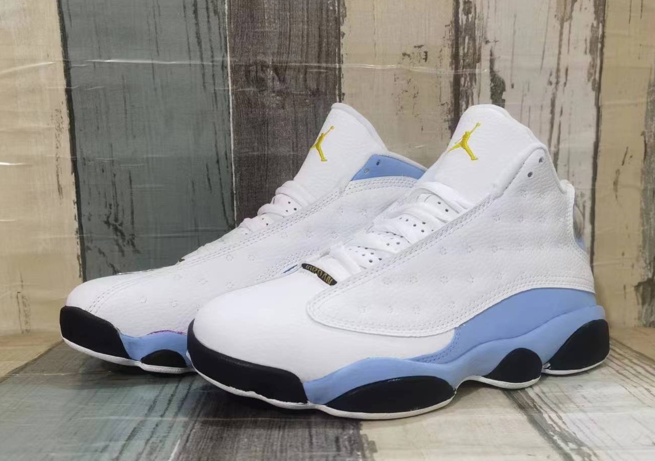 Air Jordan 13 Retro Blue Grey 414571-170 White University Blue Black – alternate angle at SoleLow