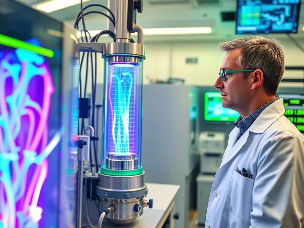A close up shot of a laboratory setting focusing on