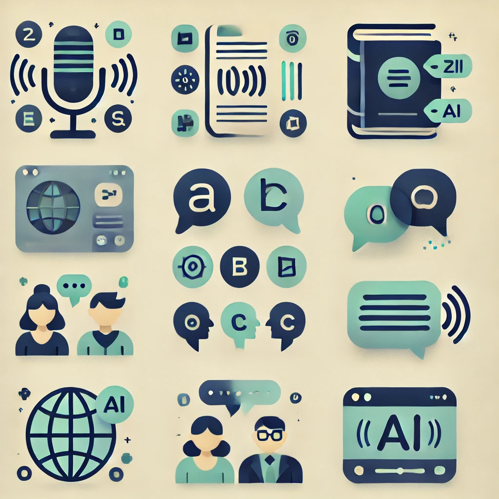 dall·e 2025-03-21 11.21.37 - a set of clean, minimalistic flat icons designed to represent language and communication while matching the 'vivi' branding. the icons should feature .webp