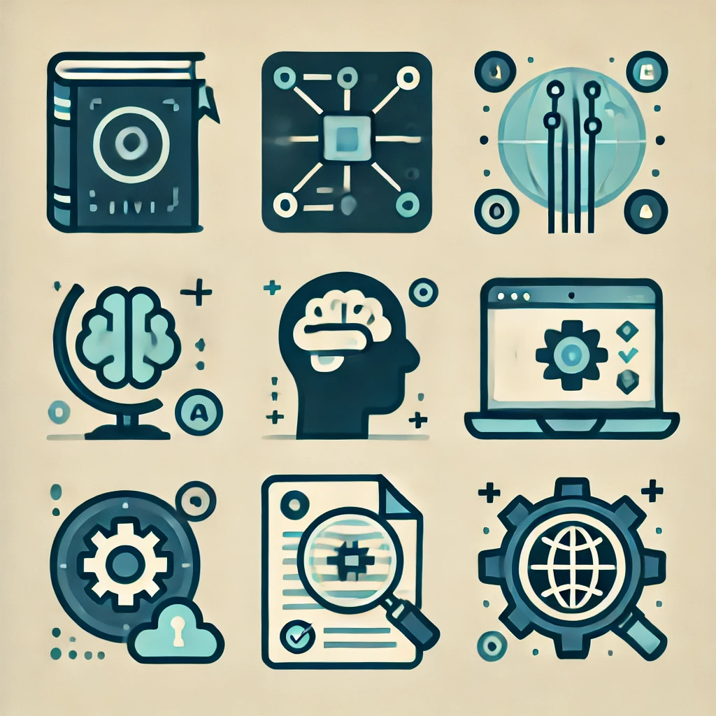 dall·e 2025-03-21 11.20.48 - a set of additional clean, minimalistic flat icons designed to match the 'vivi' logo, featuring a darker blue and soft green color palette. the icons .webp
