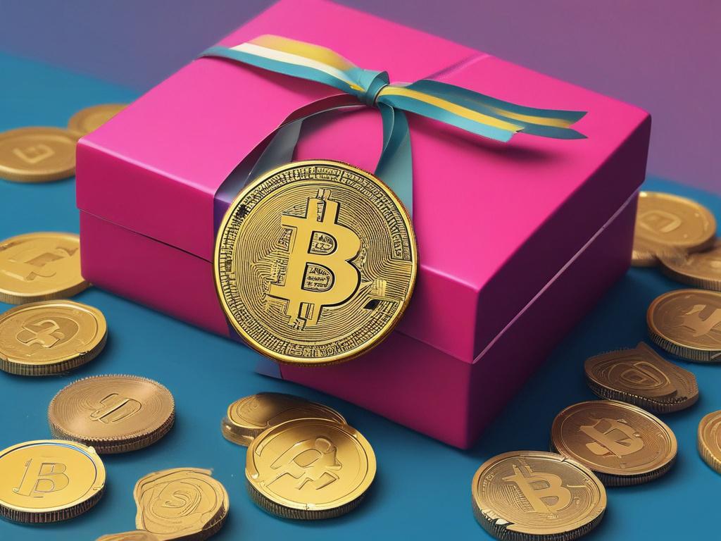 close up shot of digital assets like cryptocurrencies and gift