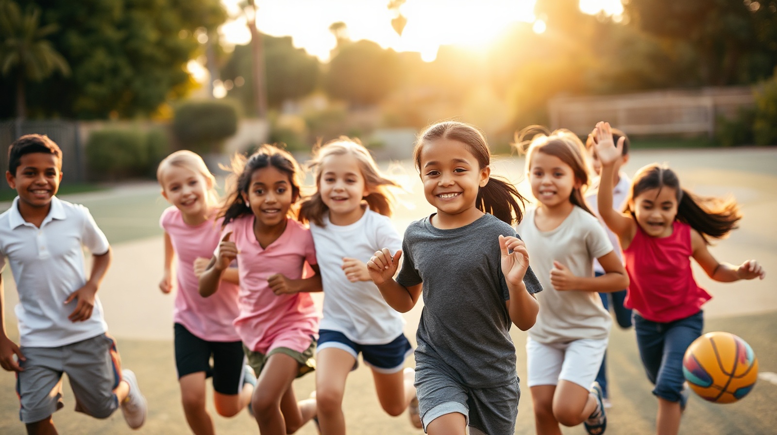 Kids playing, laughing, moving with joy and confidence