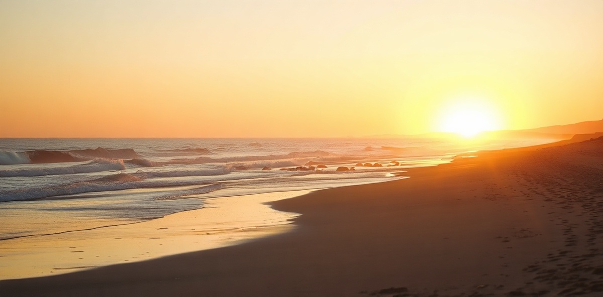Warm coastal sunset