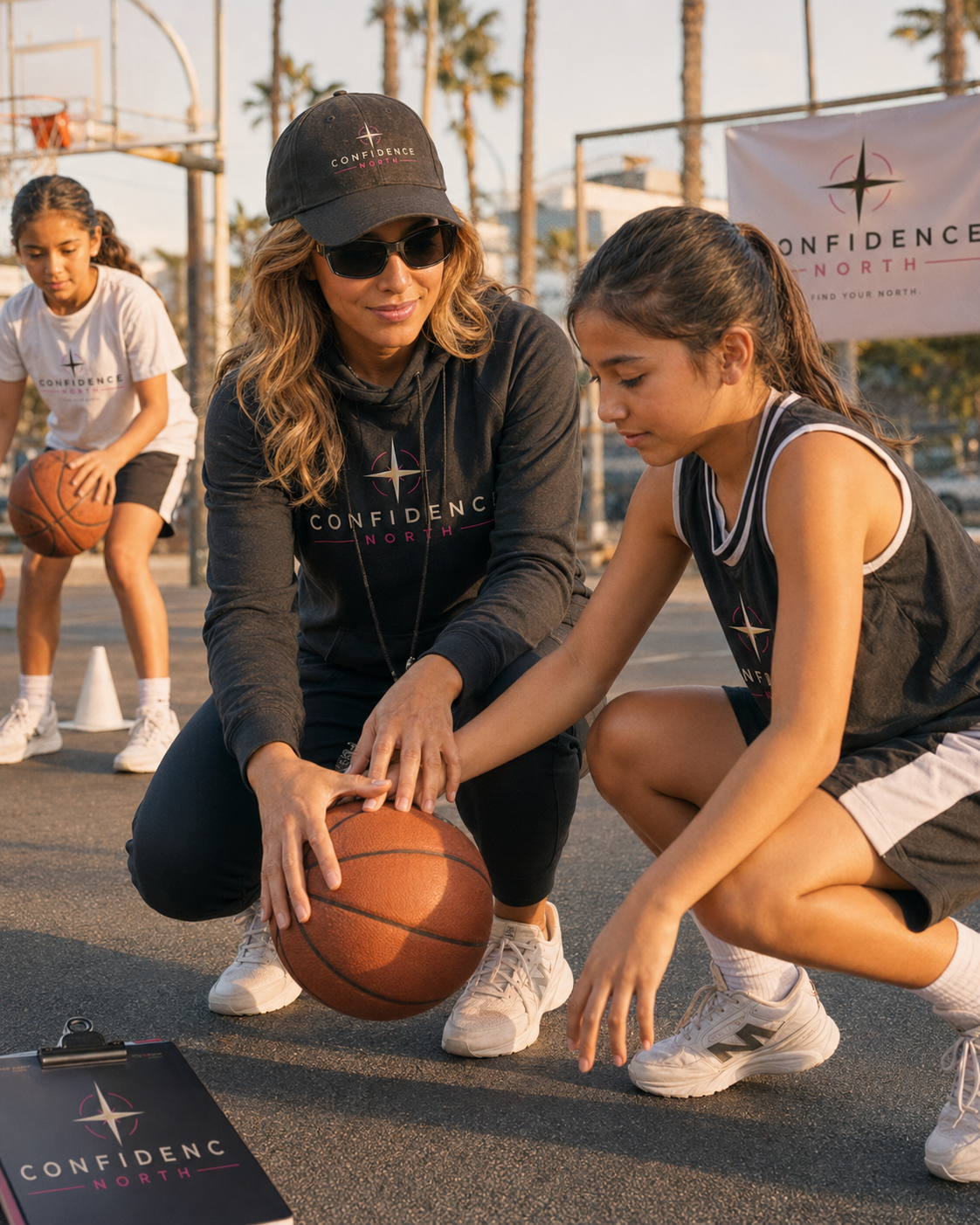 Tanya Booke coaching youth basketball