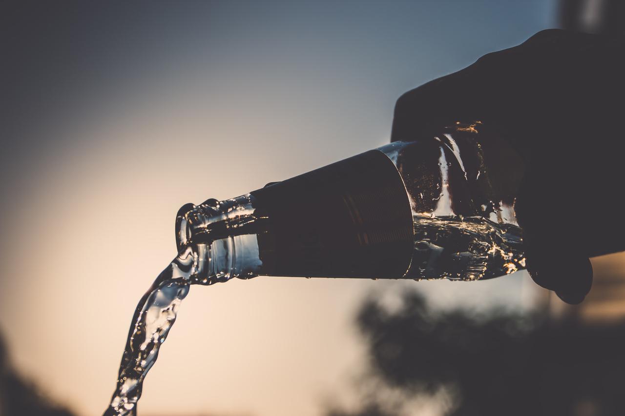 Drinking water filtered by a water purification system in Long Island.