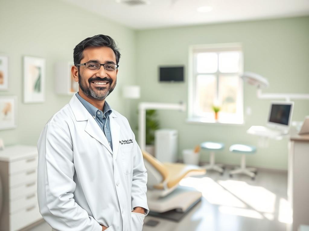 A warm and inviting dental clinic setting with a single