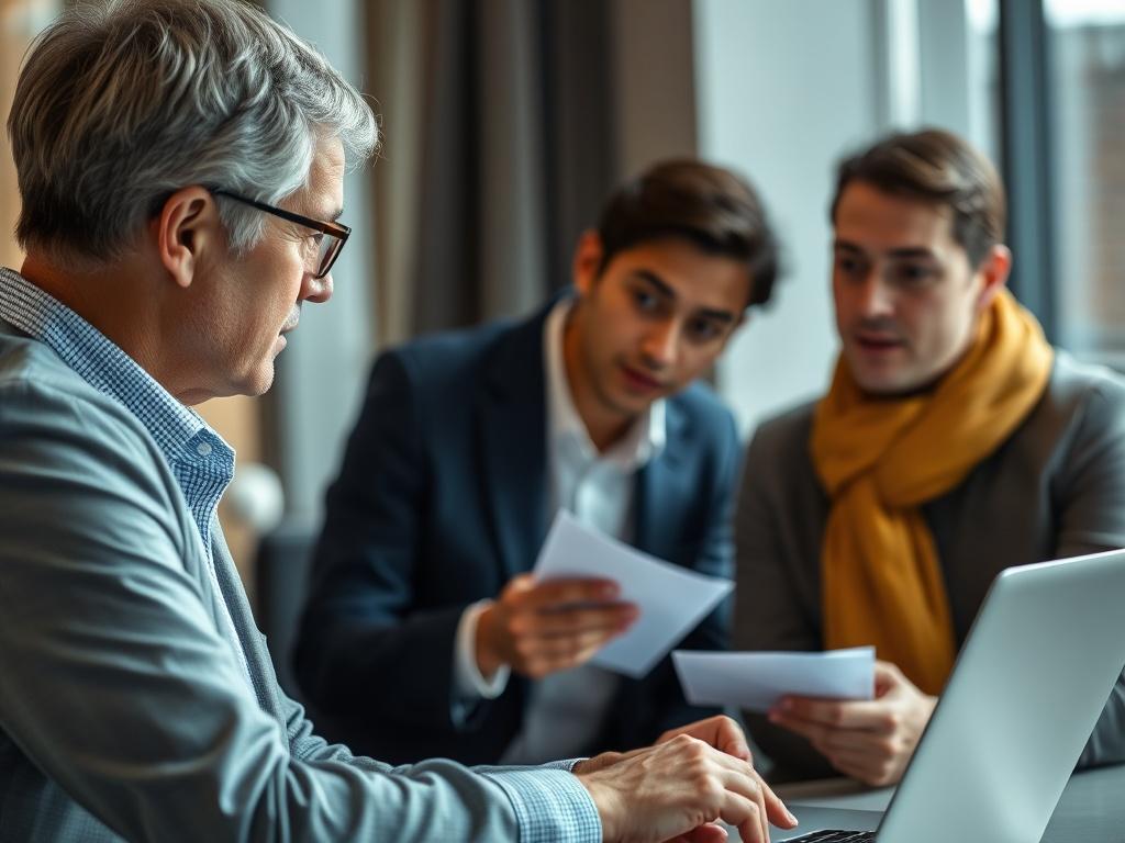 A close up shot of a professional discussing official procedures