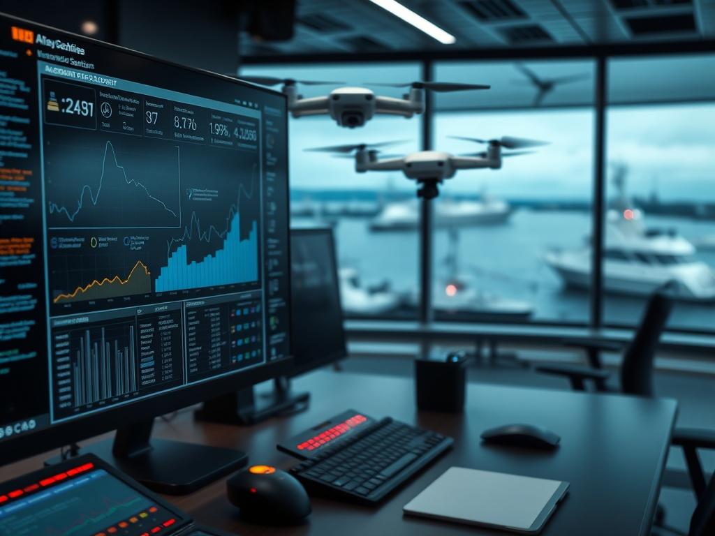 A close up shot of a sophisticated AI technology interface