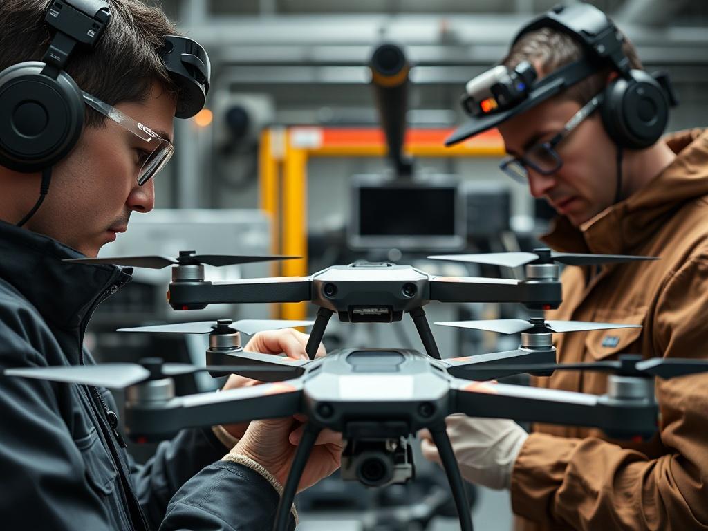 A high resolution close up of engineers conducting tests on