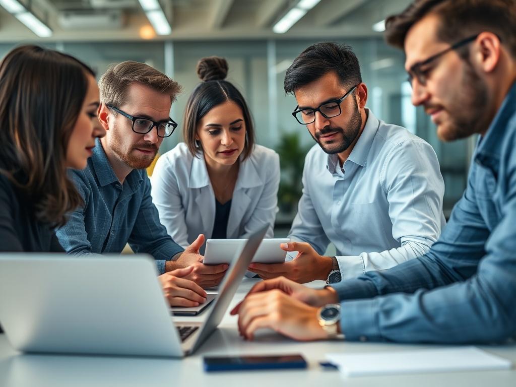 A close up shot of a professional team engaging in