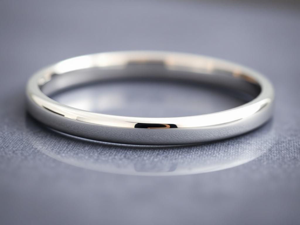 A close up shot of an elegant platinum bracelet, highlighting