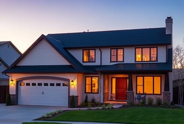 Modern residential home with beautiful new roof installed