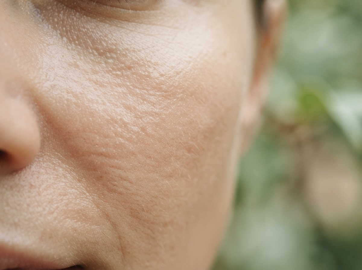 Macro photograph of natural healthy skin texture